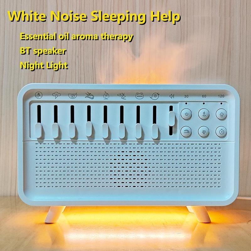 Pyronix Multifunctional Wireless Speaker with 8 Natural Noise Sounds, Essential Oil Diffuser, Night Light All-in-one, Sleep Aid Humidifier, Audio Speaker