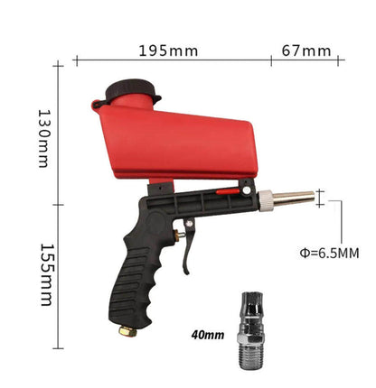 90PSI Pneumatic Sand Gun Kit, Sandblasting Machine Industrial Adjustable Portable Hand Held Sand