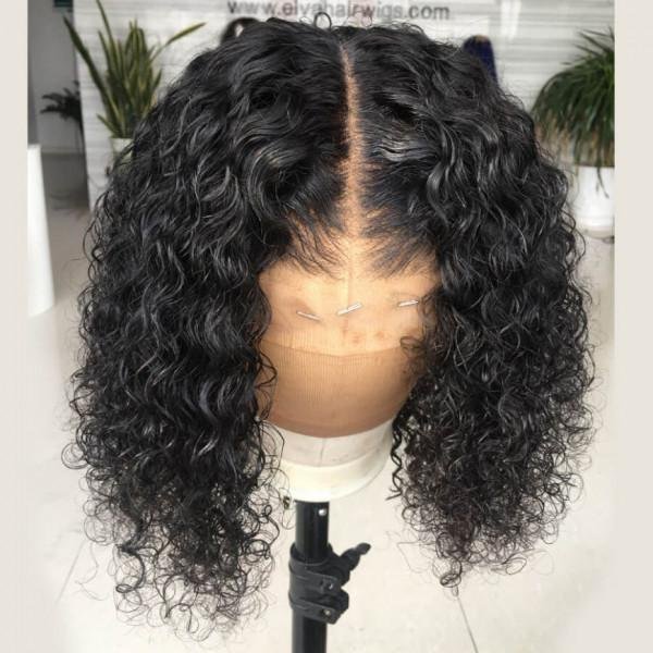 Brazilian Short Hair Bob Wigs Curly Full Lace Wig