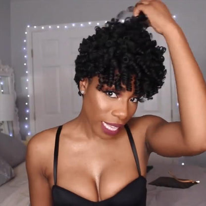 Short Afro Kinky Curly Wigs for Black Women