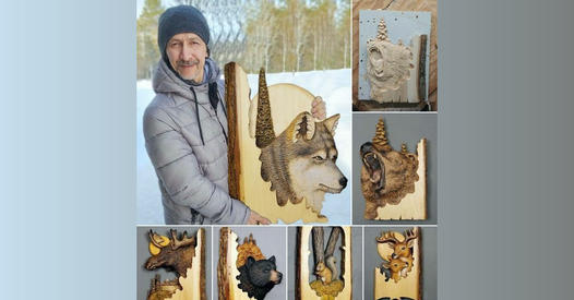 Animal Carving Handcraft Wall Hanging Sculpture Wood