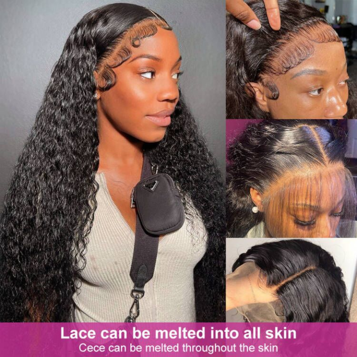 Black Curly Hair 13x4 HD Lace Front Wig Pre Plucked Hairline