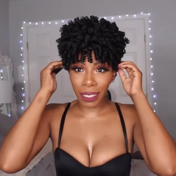 Short Afro Kinky Curly Wigs for Black Women