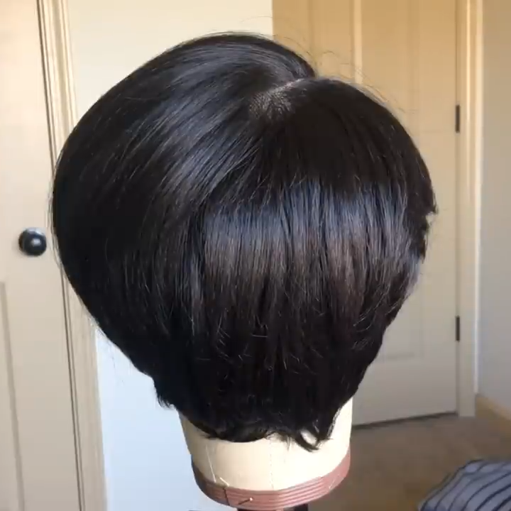 New Best Design Natural Color Short Pixed Cut Straight Wig