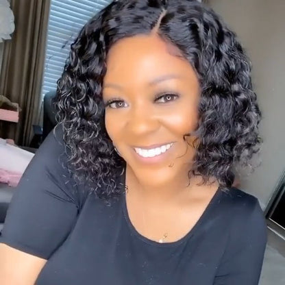 Brazilian Short Hair Bob Wigs Curly Full Lace Wig