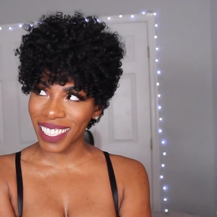 Short Afro Kinky Curly Wigs for Black Women
