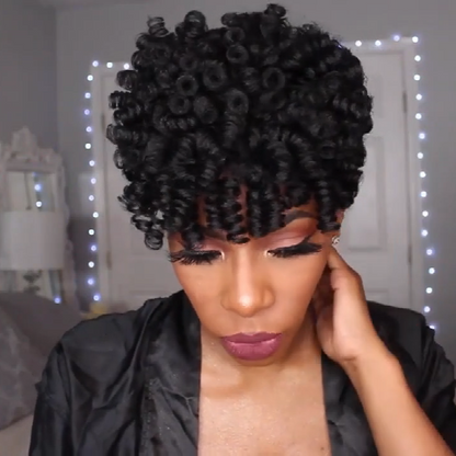 Short Afro Kinky Curly Wigs for Black Women