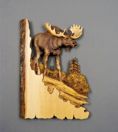 Animal Carving Handcraft Wall Hanging Sculpture Wood