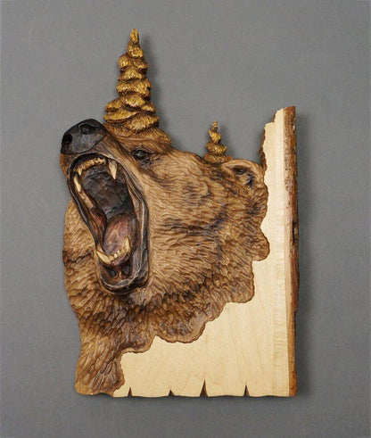 Animal Carving Handcraft Wall Hanging Sculpture Wood