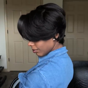 New Best Design Natural Color Short Pixed Cut Straight Wig