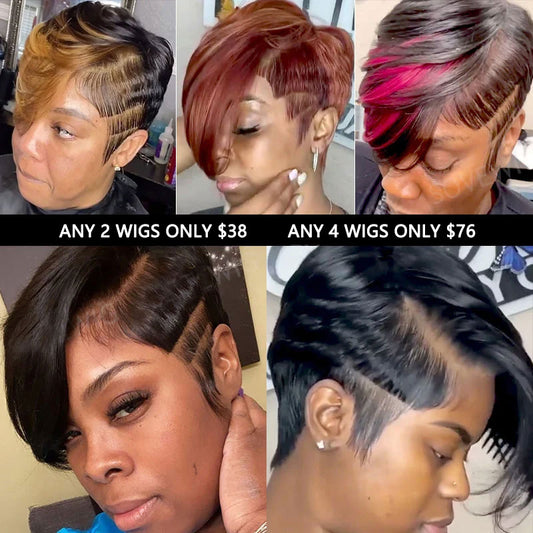 Glueless Pixie Cut Wig Super Short hair Wig  10 colors