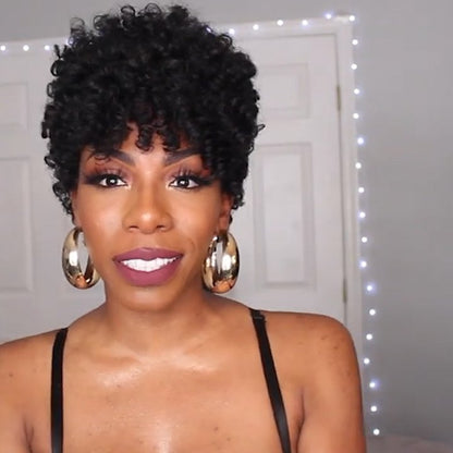 Short Afro Kinky Curly Wigs for Black Women