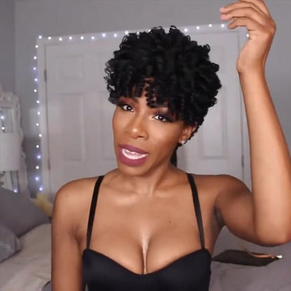 Short Afro Kinky Curly Wigs for Black Women