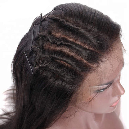 Black Long Hair Natural Hairline Straight Wig with Baby Hair Wig