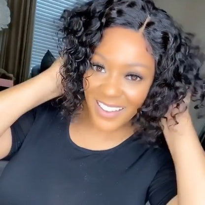 Brazilian Short Hair Bob Wigs Curly Full Lace Wig