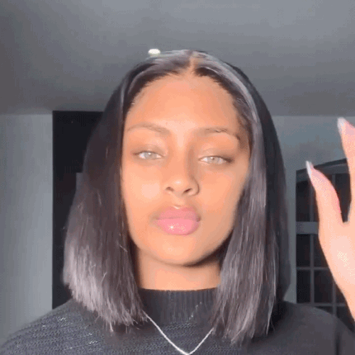 Black Brazilian Straight Hair Short BOB Wigs Lady Wig