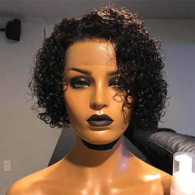 Short Black Hair Crurly Wig