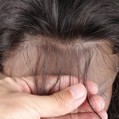 Black Long Hair Natural Hairline Straight Wig with Baby Hair Wig