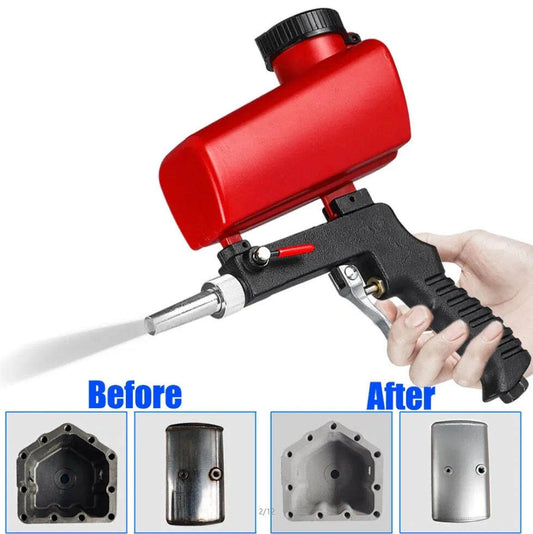 90PSI Pneumatic Sand Gun Kit, Sandblasting Machine Industrial Adjustable Portable Hand Held Sand