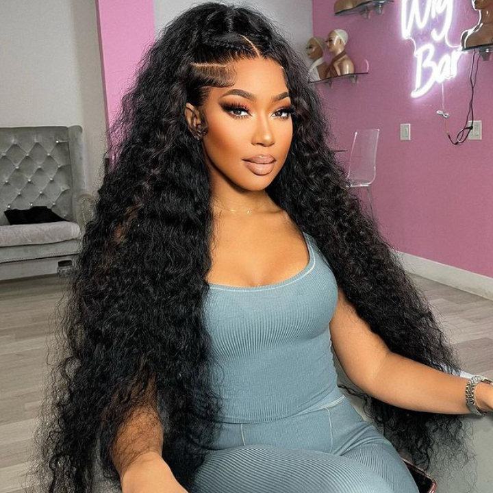 Black Curly Hair 13x4 HD Lace Front Wig Pre Plucked Hairline