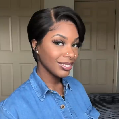 New Best Design Natural Color Short Pixed Cut Straight Wig